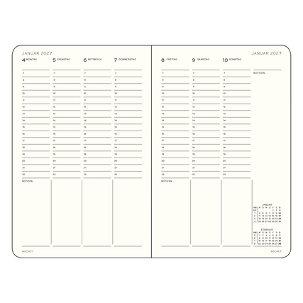 LEUCHTTURM 1917 Buchkalender Paperback DIN B6+ 2027 schwarz Produktbild pa_produktabbildung_2 XL