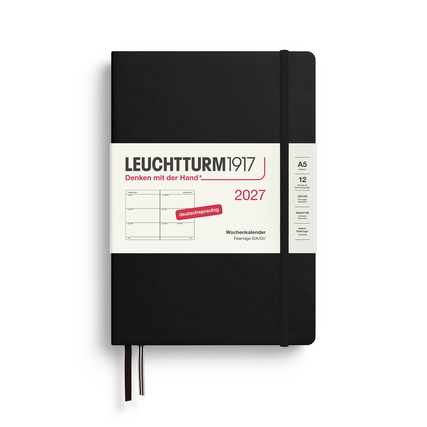 LEUCHTTURM 1917 Buchkalender Medium DIN A5 2027 Hardcover schwarz Produktbild pa_produktabbildung_1 XL
