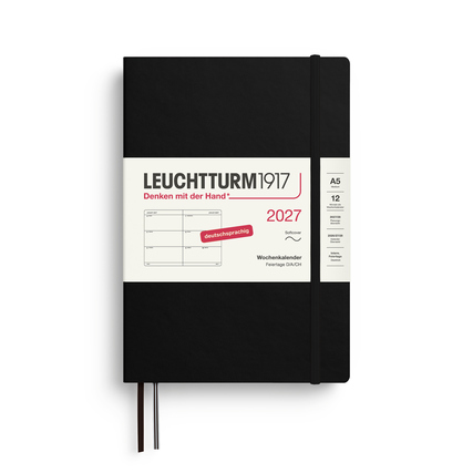 LEUCHTTURM 1917 Buchkalender Medium DIN A5 2027 *Softcover* schwarz Produktbild pa_produktabbildung_1 XL