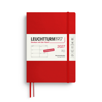 LEUCHTTURM 1917 Buchkalender Medium DIN A5 2027 Softcover cherry Produktbild pa_produktabbildung_1 XL