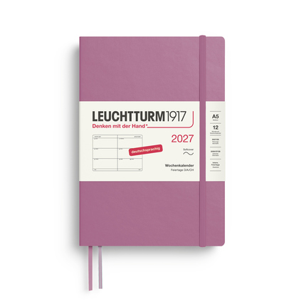 LEUCHTTURM 1917 Buchkalender Medium DIN A5 2027 Softcover dusty rose Produktbild pa_produktabbildung_1 XL