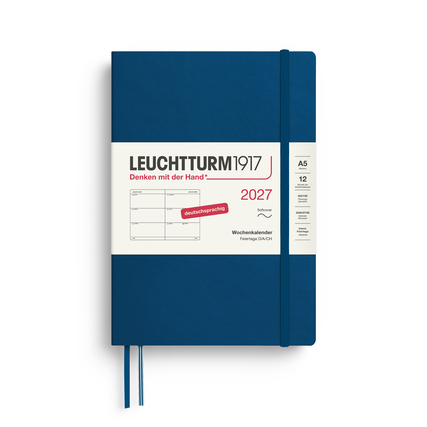 LEUCHTTURM 1917 Buchkalender Medium DIN A5 2027 Softcover indigo Produktbild pa_produktabbildung_1 XL