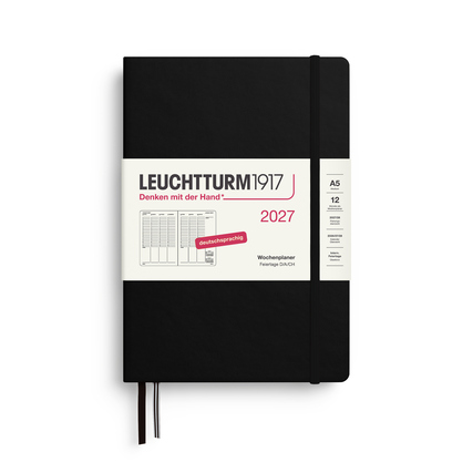 LEUCHTTURM 1917 Buchkalender Medium DIN A5 2027 schwarz Produktbild pa_produktabbildung_1 XL