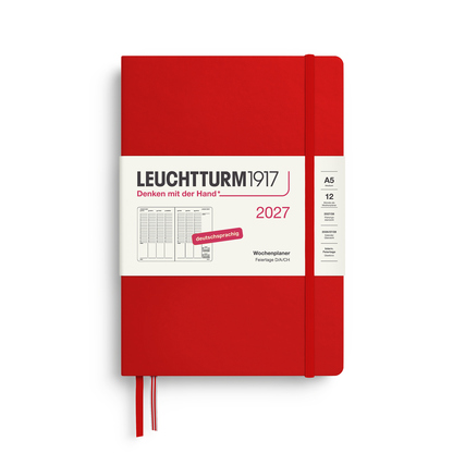 LEUCHTTURM 1917 Buchkalender Medium DIN A5 2027 schwarz Produktbild pa_produktabbildung_3 XL