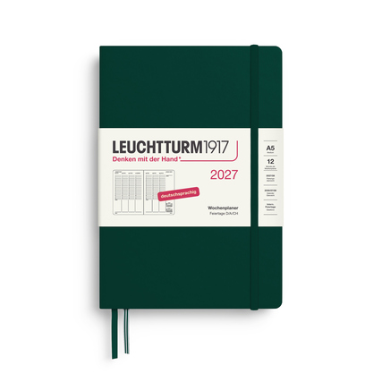 LEUCHTTURM 1917 Buchkalender Medium DIN A5 2027 forest green Produktbild pa_produktabbildung_1 XL