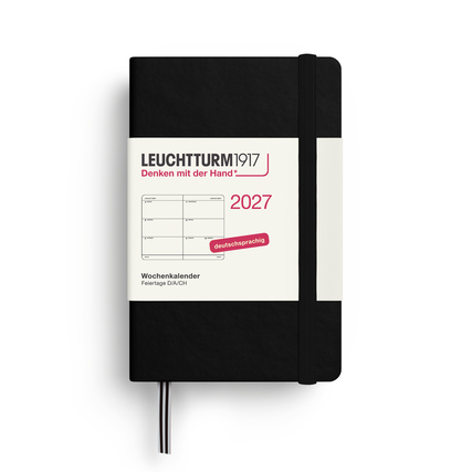LEUCHTTURM 1917 Buchkalender Mini DIN A7 2027 schwarz Produktbild pa_produktabbildung_1 XL