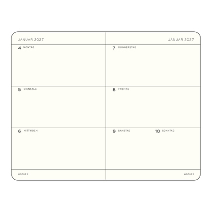 LEUCHTTURM 1917 Buchkalender Mini DIN A7 2027 schwarz Produktbild pa_produktabbildung_2 XL