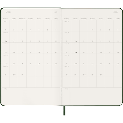 Moleskine® Buchkalender Large 2027 *Hardcover* myrtengrün Produktbild pa_produktabbildung_4 XL