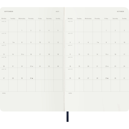Moleskine® Buchkalender Large 2027 *Softcover* saphirblau Produktbild pa_produktabbildung_4 XL