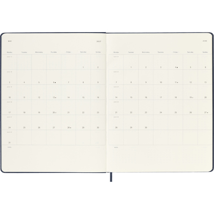 Moleskine® Buchkalender XL 2027 Hardcover saphirblau Produktbild pa_produktabbildung_4 XL