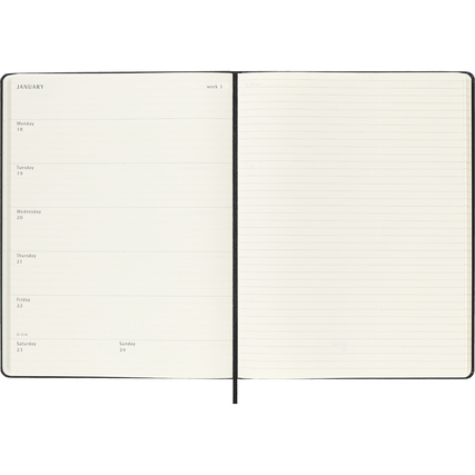 Moleskine® Buchkalender XL 2027 Hardcover schwarz Produktbild pa_produktabbildung_3 XL