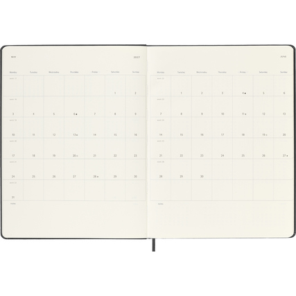 Moleskine® Buchkalender XL 2027 Hardcover schwarz Produktbild pa_produktabbildung_4 XL