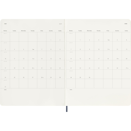 Moleskine® Buchkalender XL 2027 *Softcover* saphirblau Produktbild pa_produktabbildung_4 XL