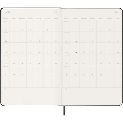 Moleskine® Taschenkalender Large vertikal Hardcover 2027 Produktbild pa_produktabbildung_4 XL
