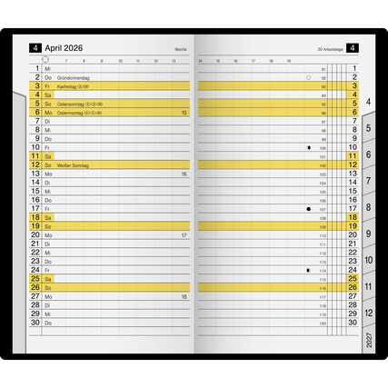 rido/idé Taschenkalender M-Planer 2027 schwarz Produktbild pa_produktabbildung_3 XL
