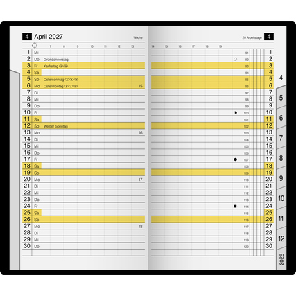 rido/idé Taschenkalender M-Planer 2027 schwarz Produktbild pa_produktabbildung_2 XL