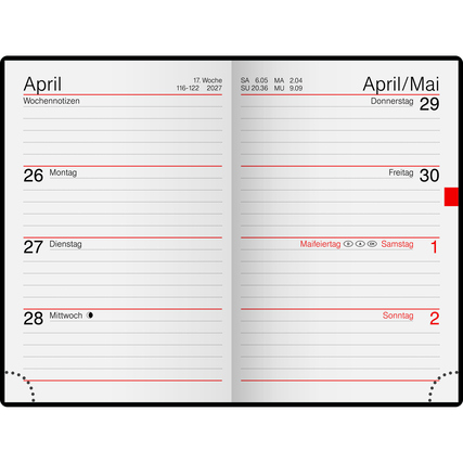 rido/idé Taschenkalender partner/Industrie I DIN A7 2027 Kunstleder schwarz Produktbild pa_produktabbildung_2 XL