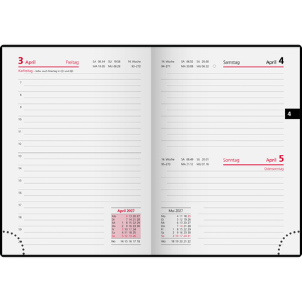 rido/idé Taschenkalender Technik III DIN A6 2027 schwarz Produktbild pa_produktabbildung_2 XL