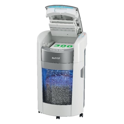 Leitz Aktenvernichter IQ OptiMax Office 300 P-4 Papier, Heftklammern, Büroklammern, Kreditkarten Partikelschnitt
