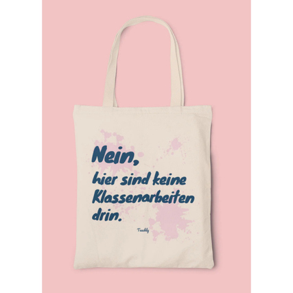 Teachly Tragetasche Nein, hier sind keine Klassenarbeiten drin natur/rose Produktbild pa_produktabbildung_2 XL