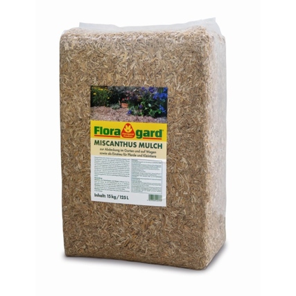 Floragard Mulch Miscanthus Zierbeete, Gemüseflächen 125 l/Pack.