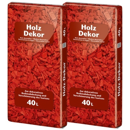 Floragard Mulch Holzdekor Beete, Pflanzenflächen 2 x 40 l/Pack.