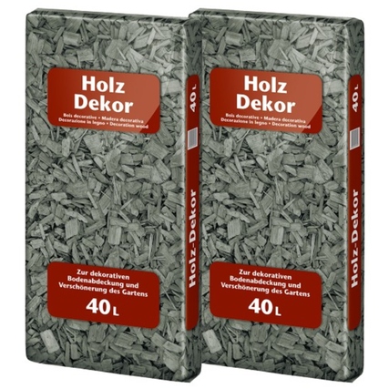 Floragard Mulch Holzdekor Beete, Pflanzenflächen 2 x 40 l/Pack.