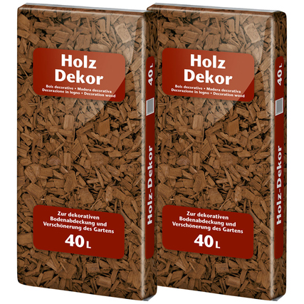 Floragard Mulch Holzdekor Beete, Pflanzenflächen 2 x 40 l/Pack.