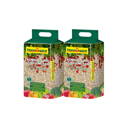 Floragard Mulch Miscanthus Erdbeer- und Gemüsemulch 4 x 20 l/Pack.