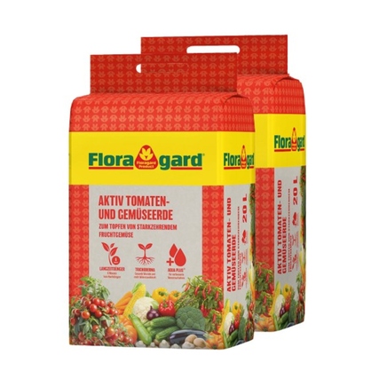 Floragard Gartenerde Tomaten- und Gemüseerde 2 x 20 l/Pack.