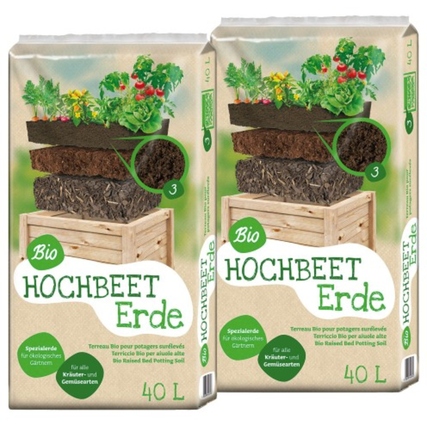 Floragard Gartenerde Hochbeete 2 x 40 l/Pack.