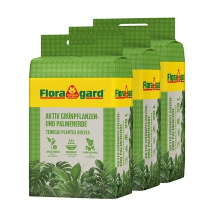 Floragard Gartenerde Grünpflanzen- und Palmenerde 3 x 20 l/Pack.
