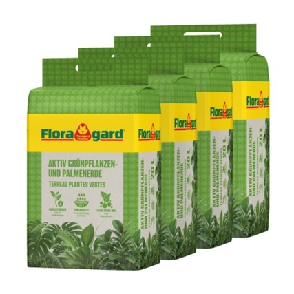 Floragard Gartenerde Grünpflanzen- und Palmenerde 4 x 20 l/Pack.
