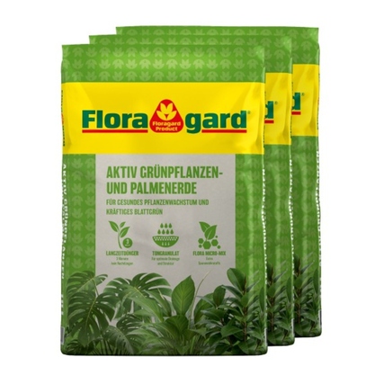Floragard Gartenerde Grünpflanzen- und Palmenerde 3 x 10 l/Pack.