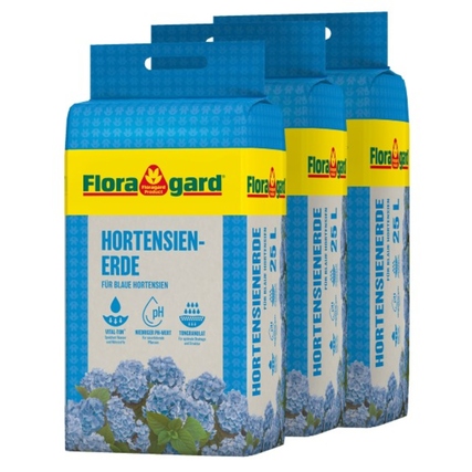 Floragard Gartenerde blaue Hortensien 3 x 25 l/Pack.