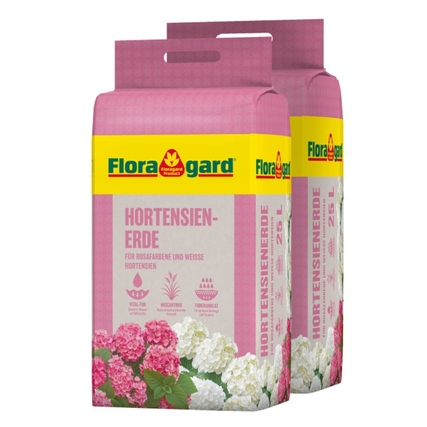 Floragard Gartenerde rosa, weiße Hortensien 2 x 25 l/Pack.