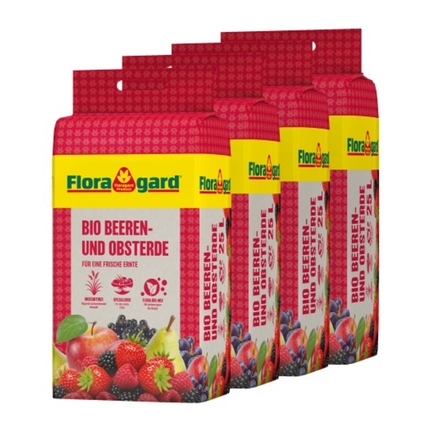 Floragard Gartenerde Obst, Beeren 4 x 25 l/Pack.