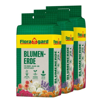 Floragard Blumenerde Universal 3 x 25 l/Pack.