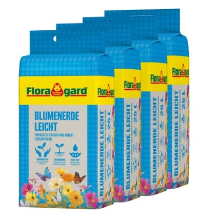 Floragard Blumenerde Leicht Universal 4 x 25 l/Pack.