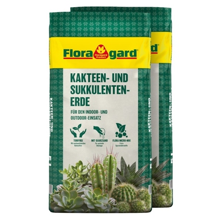 Floragard Blumenerde Kakteen, Sukkulenten 2 x 10 l/Pack.