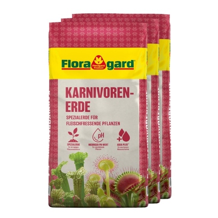 Floragard Blumenerde Fleischfressende Pflanzen 3 x 5 l/Pack.