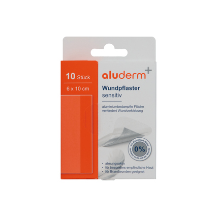aluderm® Pflaster sensitiv 6 x 10 cm (B x L) Textilstoff, aluminiumbedampft weiß 10 St./Pack.