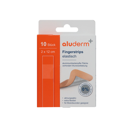 aluderm® Pflaster 2 x 12 cm (B x L) Textilstoff, aluminiumbedampft braun 10 St./Pack.