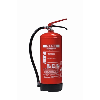 GLORIA Handfeuerlöscher PDE6 27A, 183B, C Pulver 6kg 27 x 50 x 16,5 cm (B x H x T)