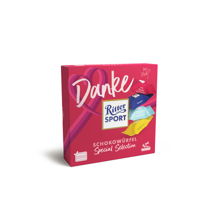 Ritter Sport Schokolade Danke Mousse au Chocolat, Noisette, Crispy Milk, Schoko Crisp 155 g/Pack.