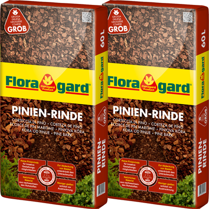 Floragard Mulch Pinienrinde Beete, Wege 2 x 60 l/Pack.