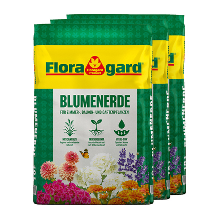 Floragard Blumenerde Universal 3 x 10 l/Pack.