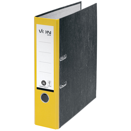 VON Ordner Wolkenmarmor DIN A4 80 mm gelb Produktbild pa_produktabbildung_1 XL