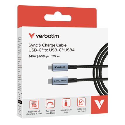 Verbatim USB-Kabel Sync & Charge USB-C-Stecker/USB-C-Stecker Produktbild pa_produktabbildung_2 XL