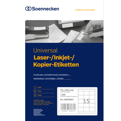 Soennecken Universaletikett 70 x 50,8 mm (B x H) Produktbild pa_produktabbildung_1 XL